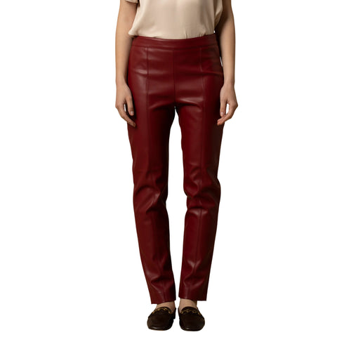 Pantalone Donna affusolato, in ecopelle, con chiusura zip